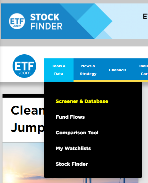 ETFs Screener Database